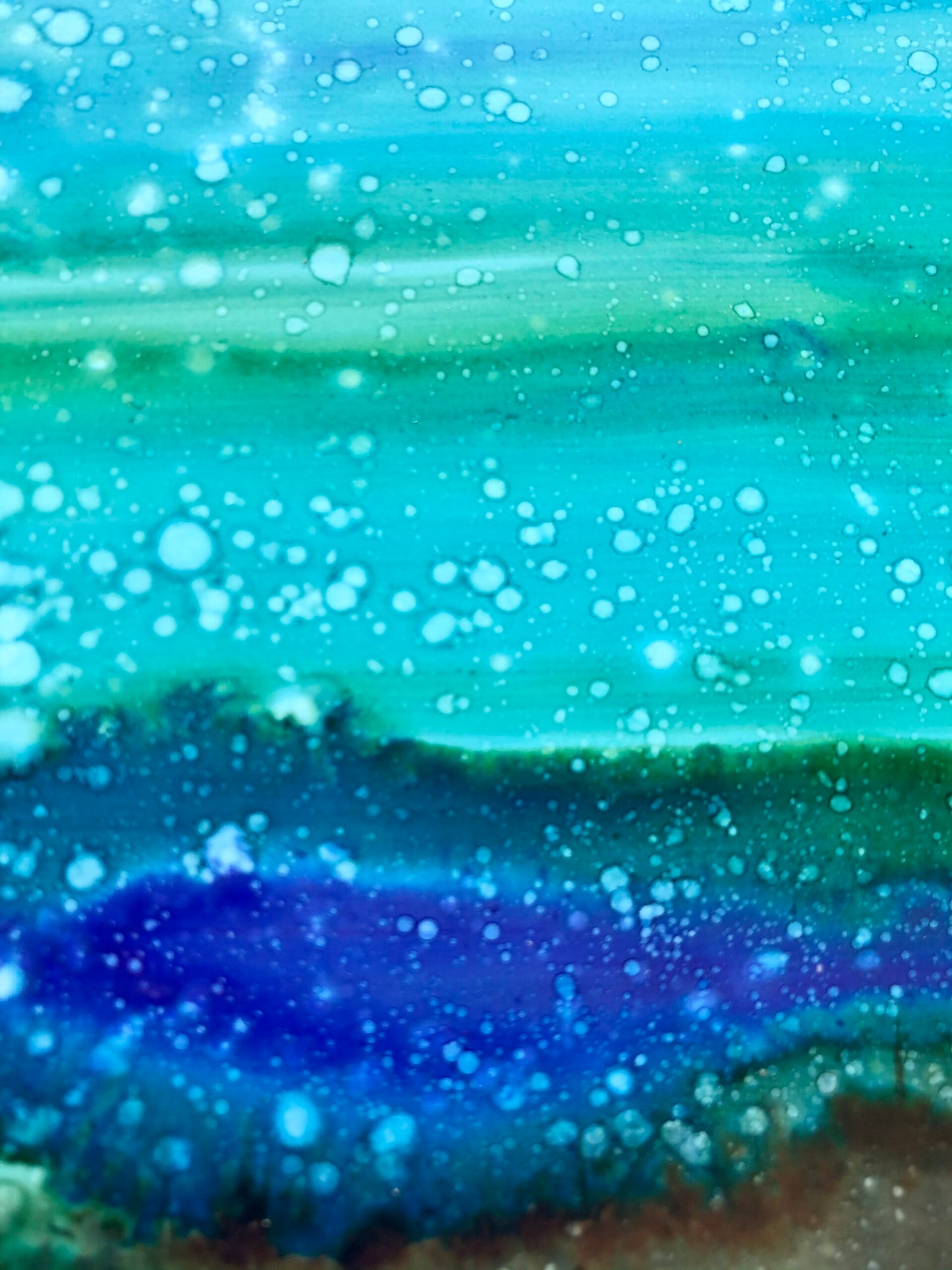 Wild Swimming Original Alcohol Ink Painting