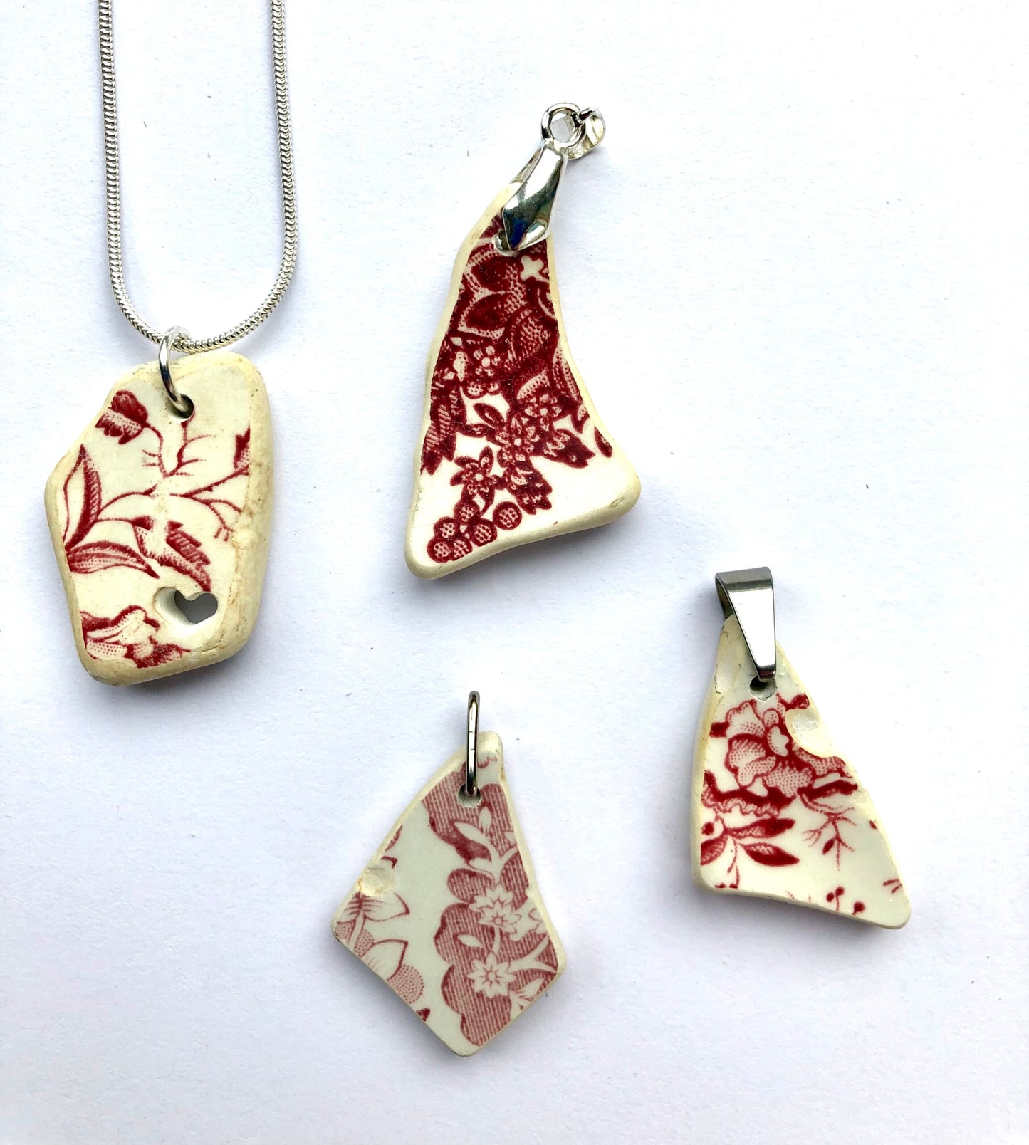 Sea Pottery Green/Pink Pendants