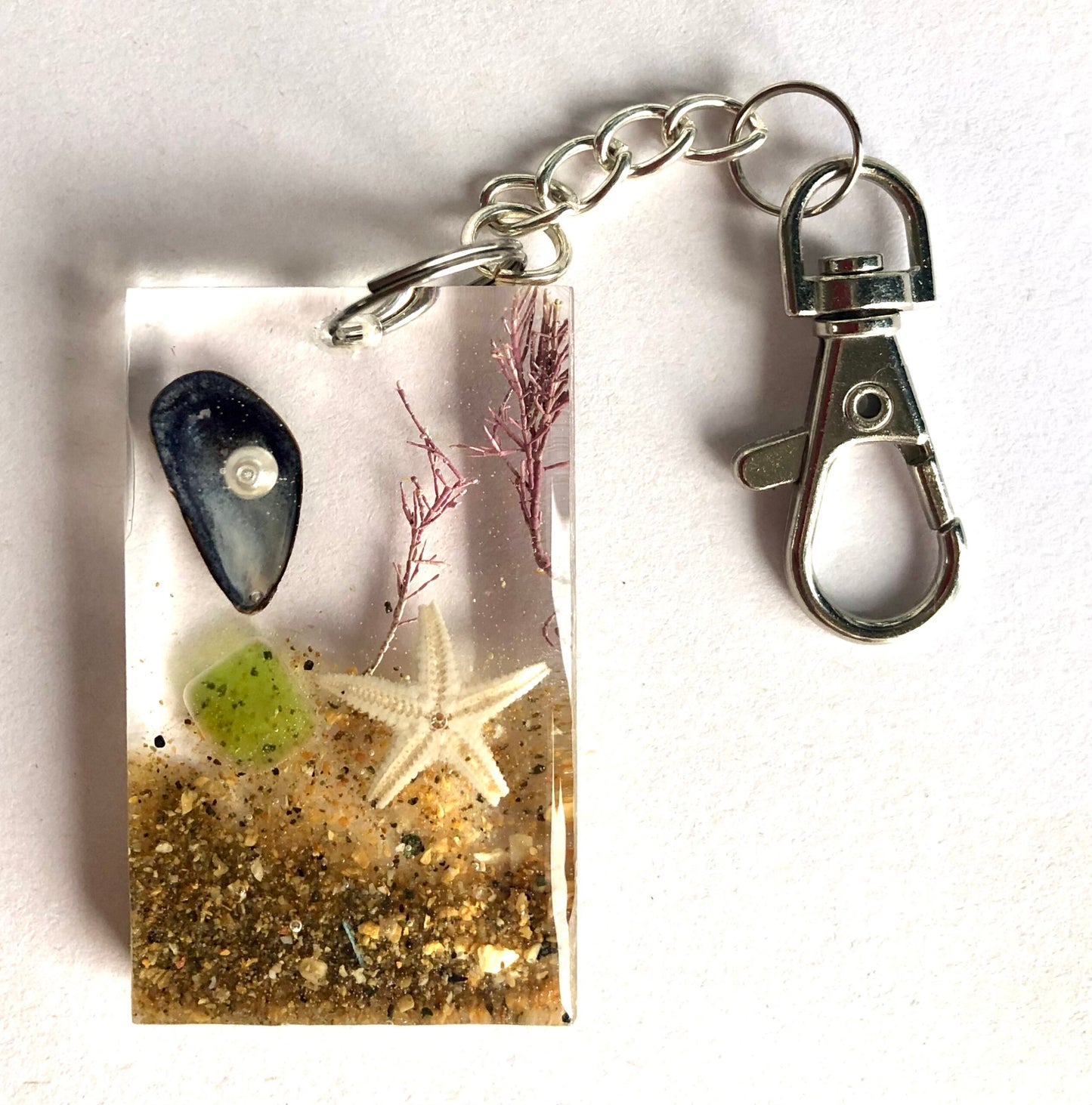 Shetland Beach Treasure Keyring | Rectangle