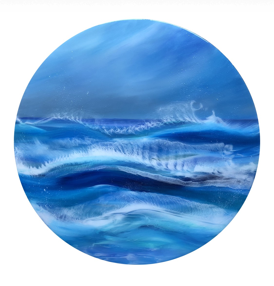 Resin Art Seascape Shetland Gale | Circle 50cm