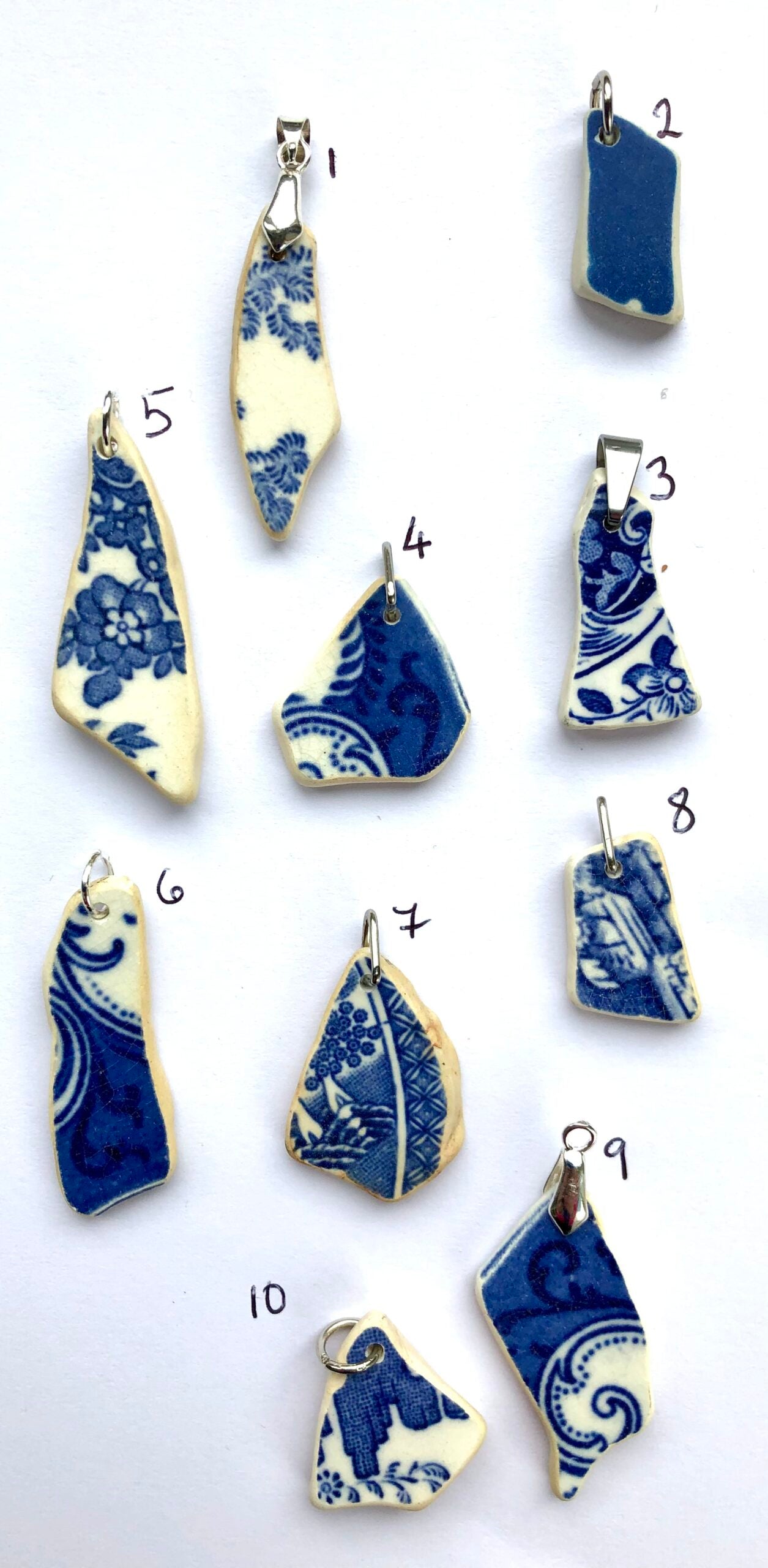 Sea Pottery Blue Pendants