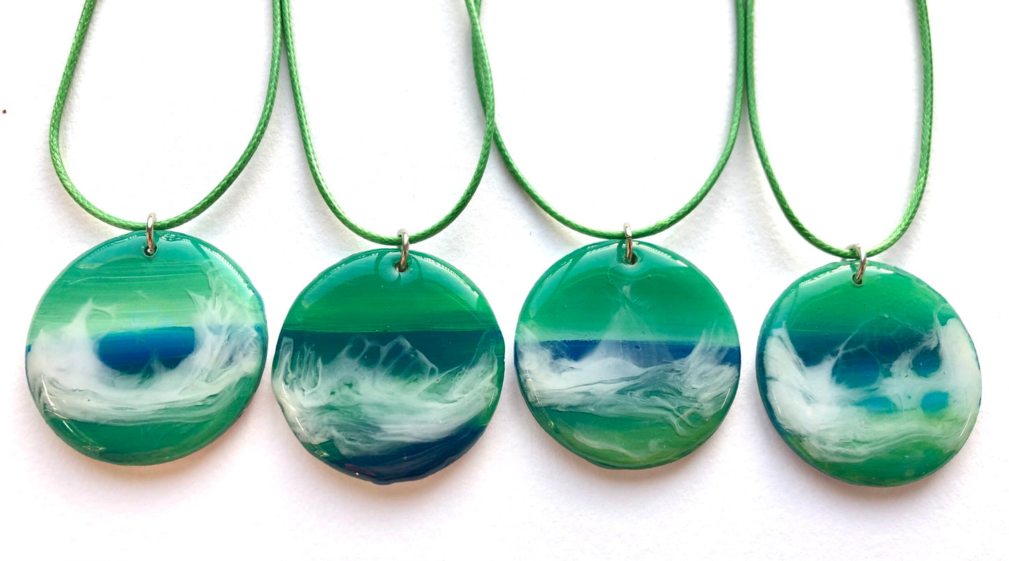 Aurora Seascape Resin Pendant