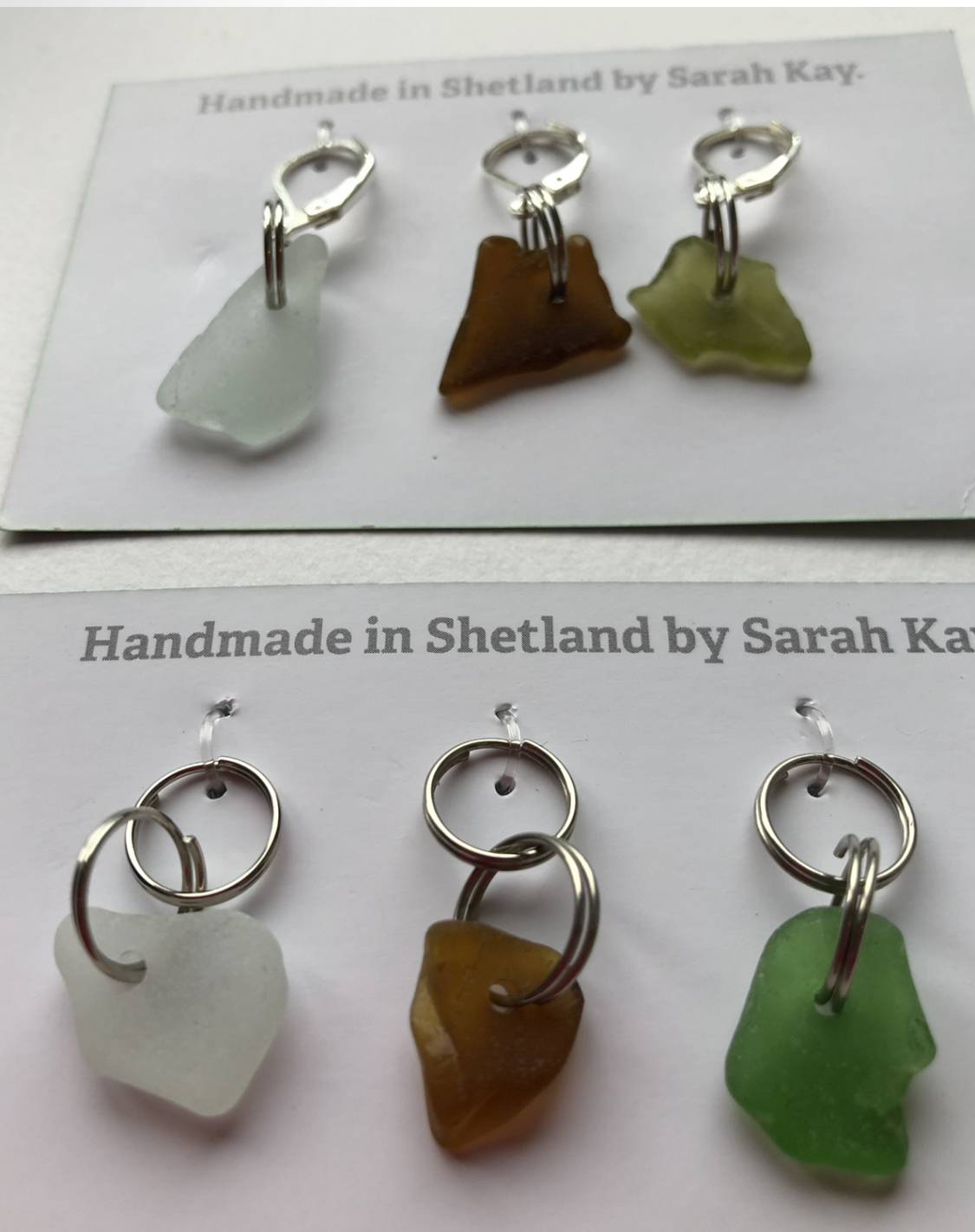 sea glass stitch markers