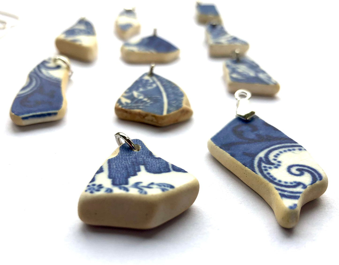 Sea Pottery Blue Pendants