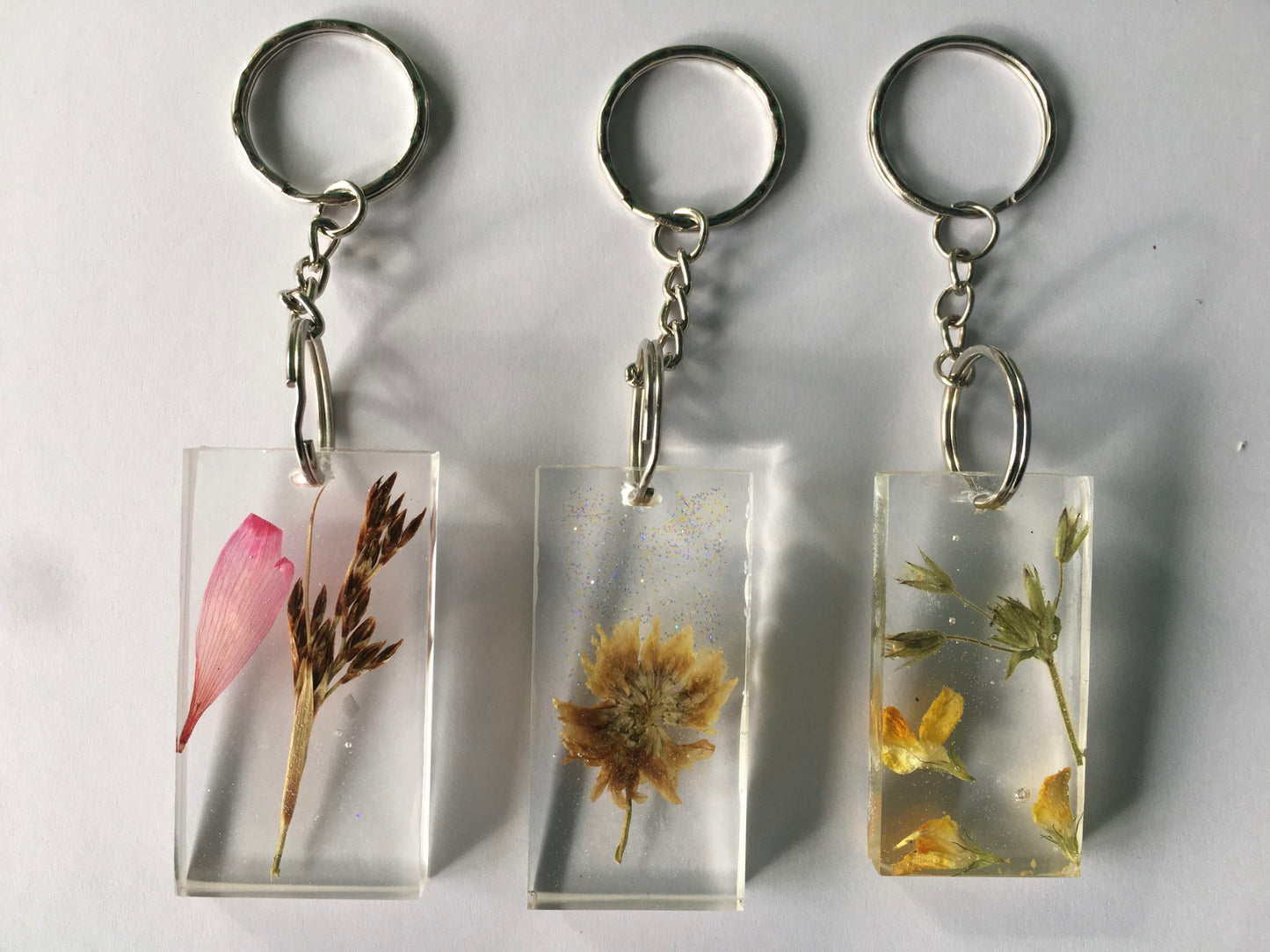 Shetland Grown Real Flower Resin Keyring