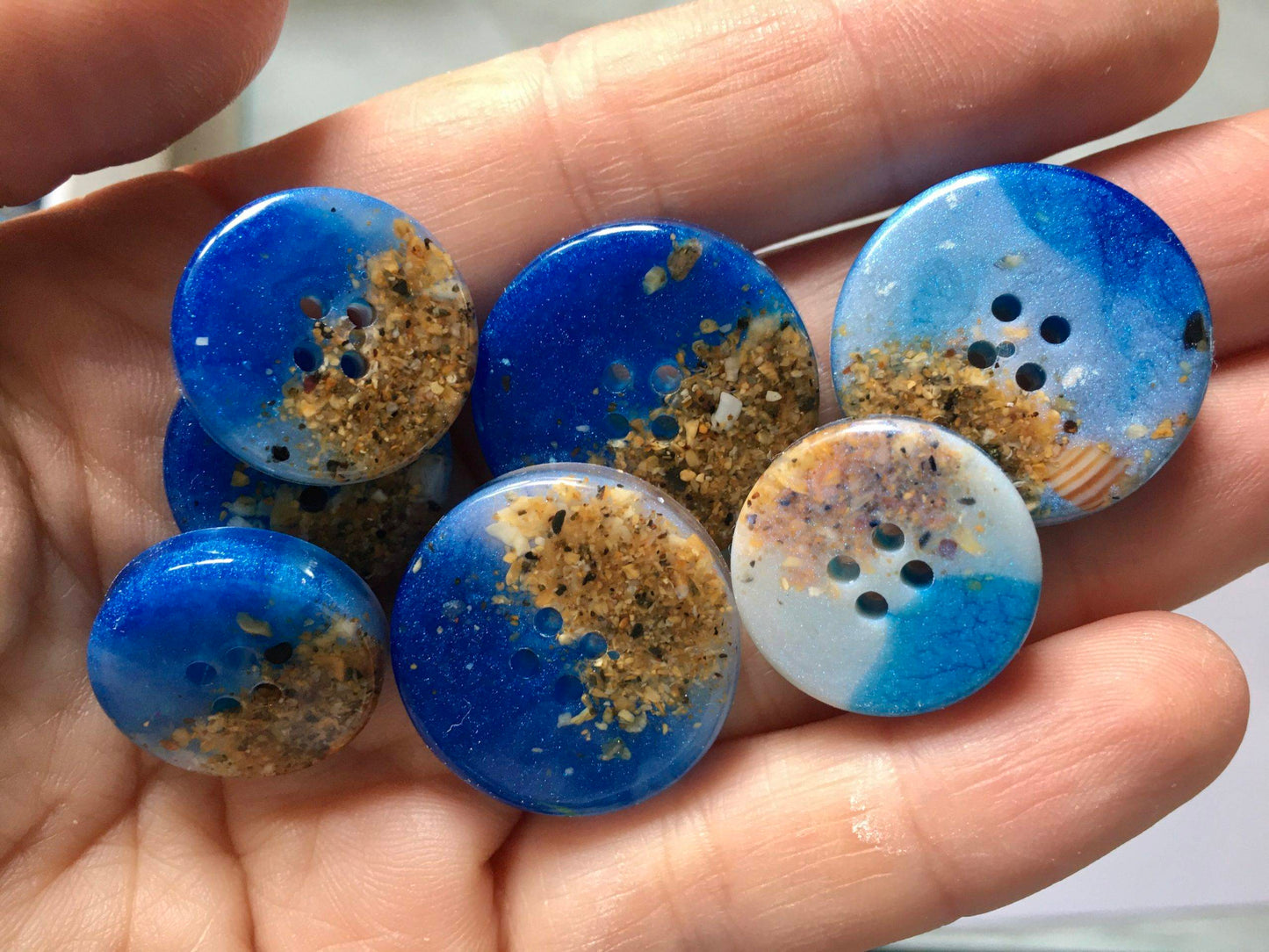 Bains Beach Resin Buttons, Shetland TV Series Inspired