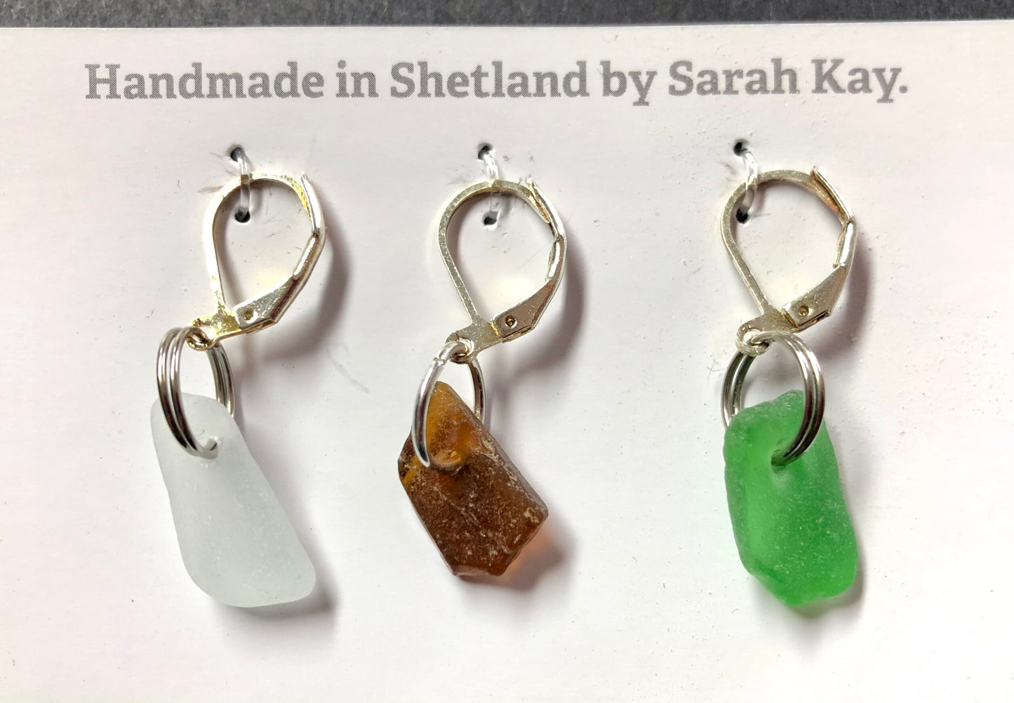 sea glass stitch markers