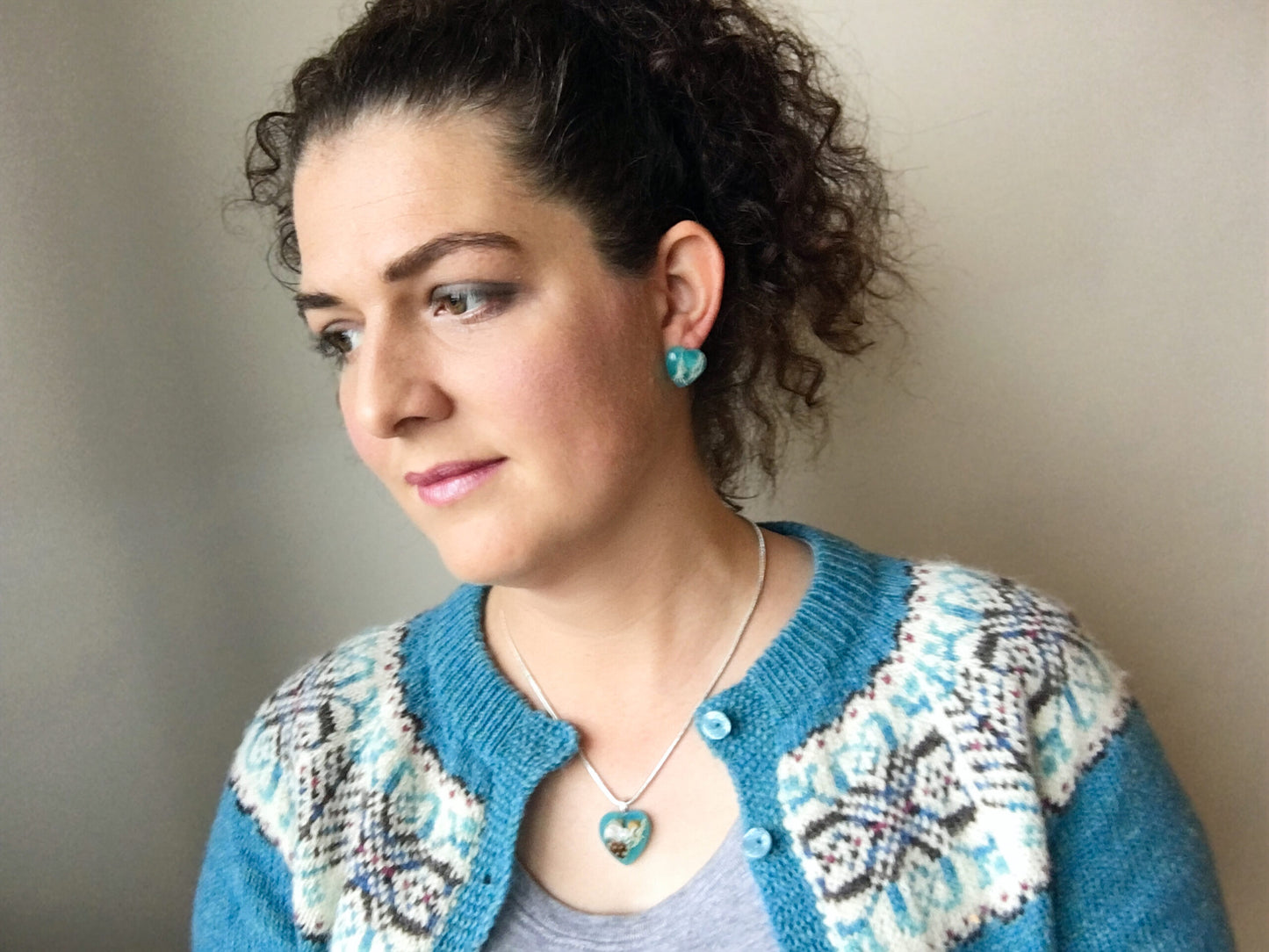 Sea Blue Resin Jewellery Gift Set