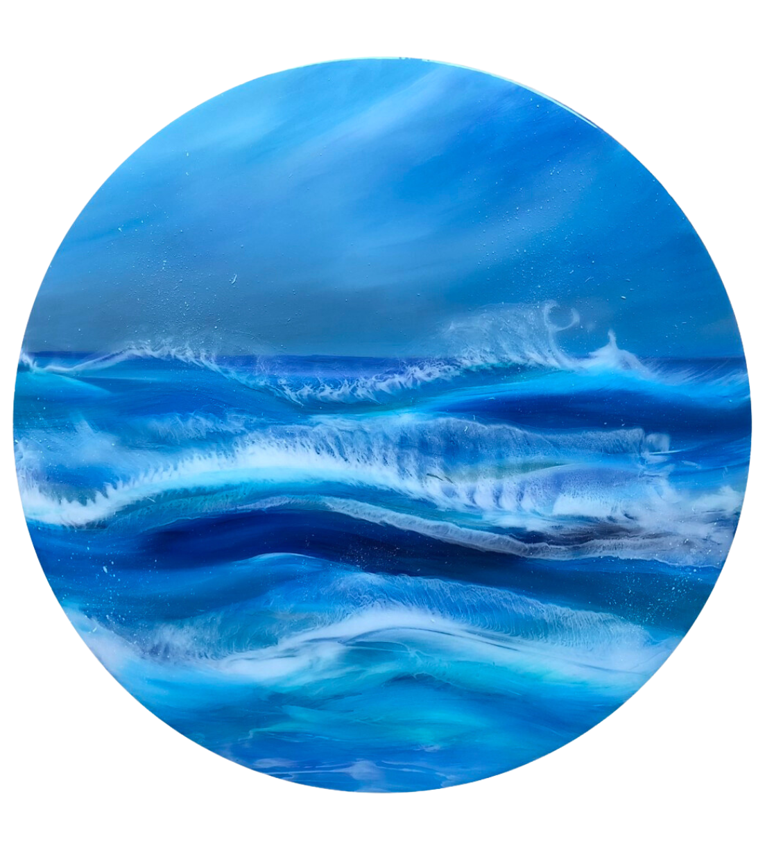 Resin Art Seascape Shetland Gale | Circle 50cm