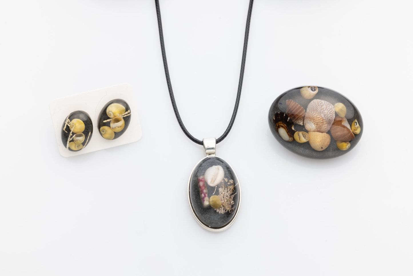 Beachcombers Resin Jewellery Set | Shimmering Black