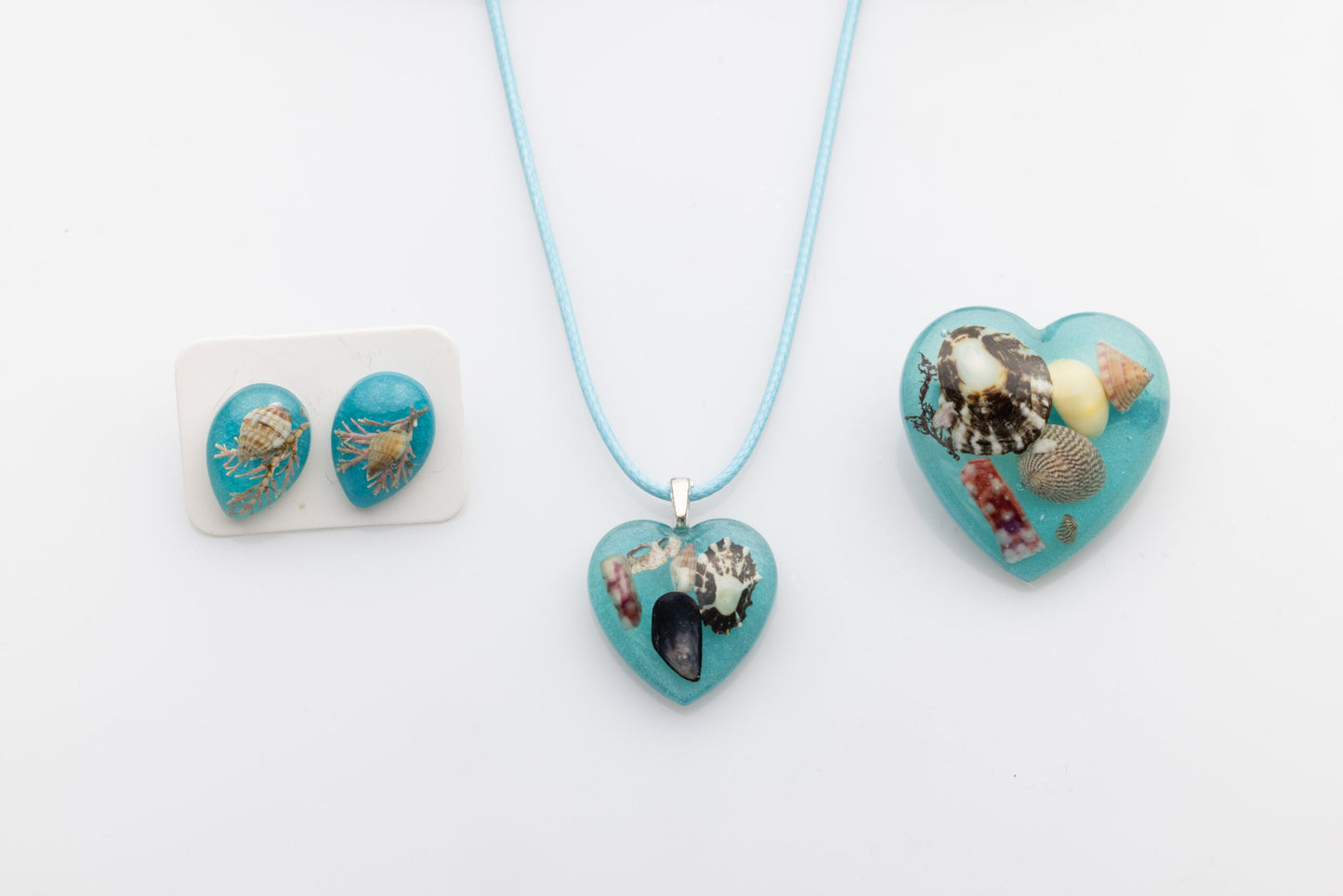 Sea Blue Resin Jewellery Gift Set