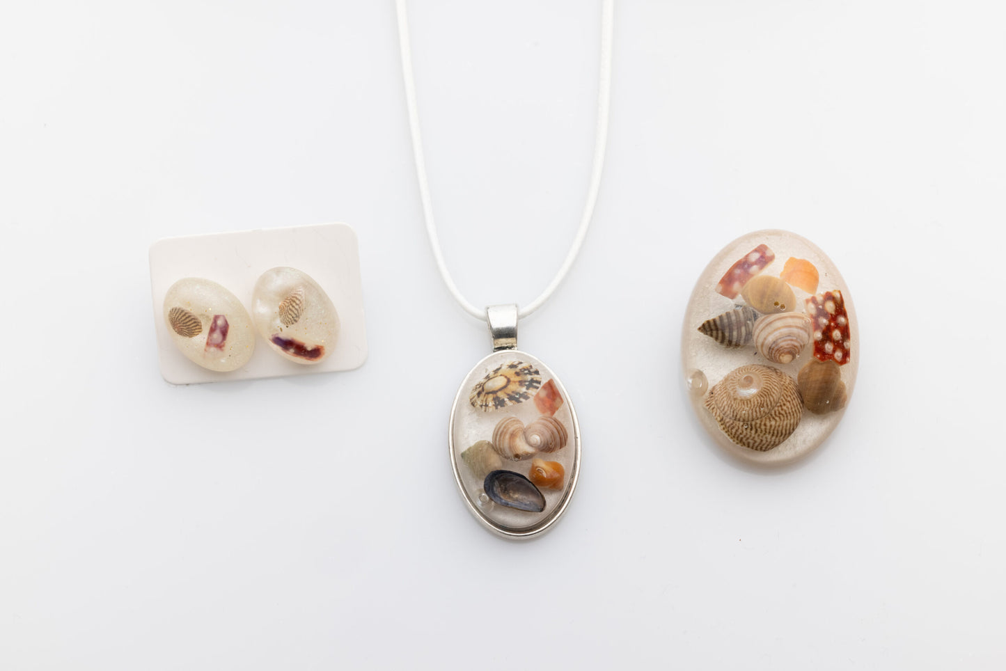 Beachcombers Bliss Resin Jewellery Set | Shimmering White