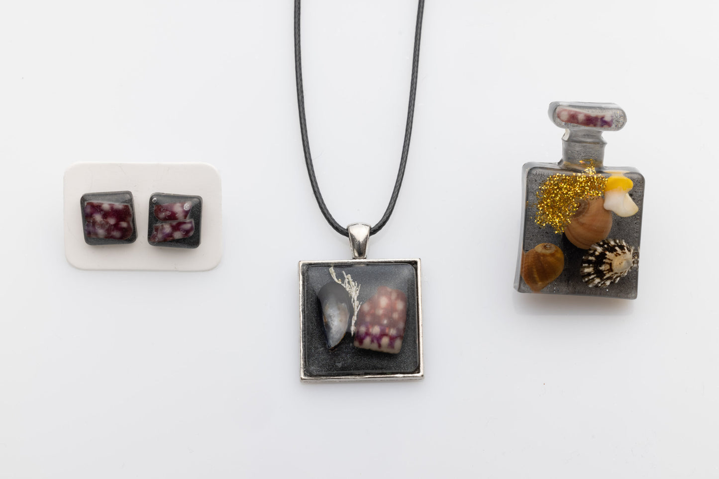 Beachcombers Resin Jewellery Set | Shimmering Black