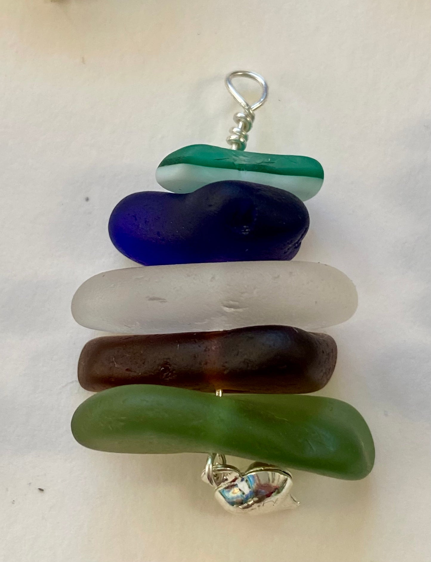 Seaglass stack pendants.