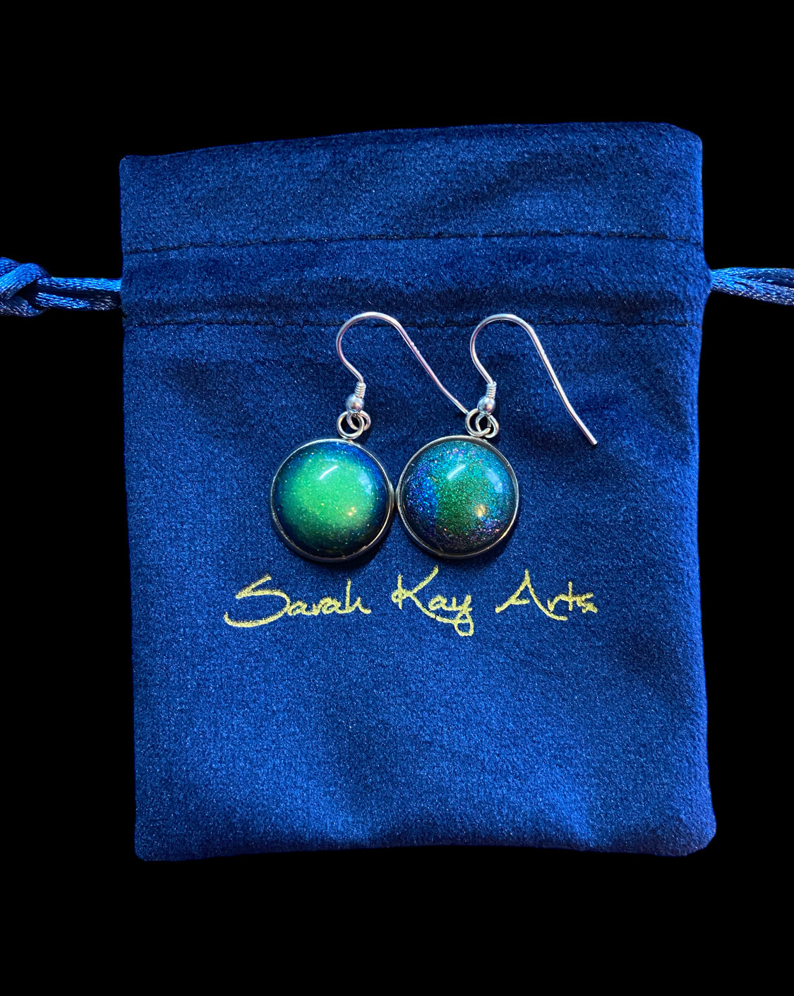 Aurora Borealis Dangly Resin Earrings