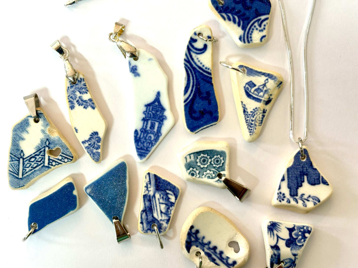 Sea Pottery Blue Pendants