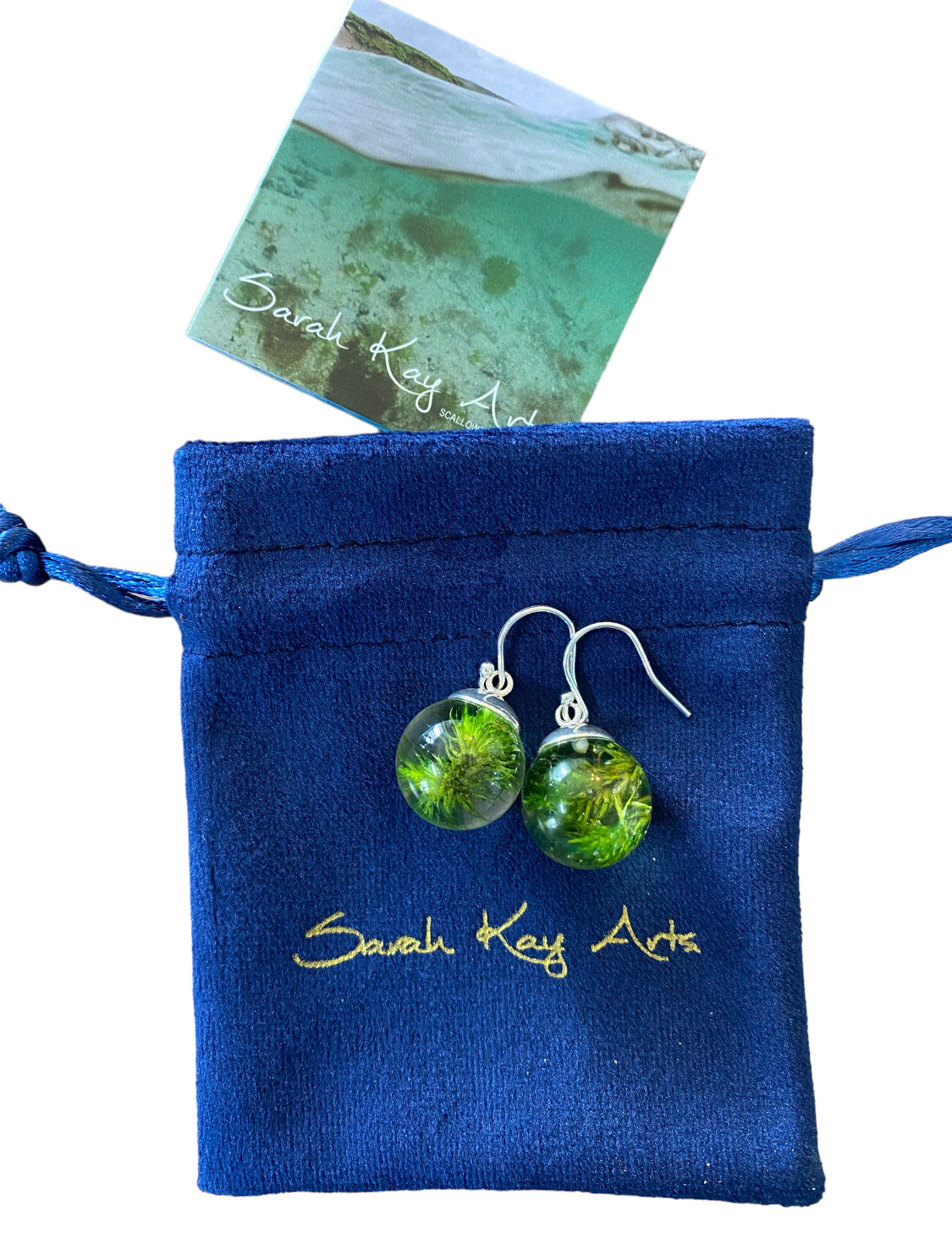 Shetland Seaweed Drop Earrings | Green