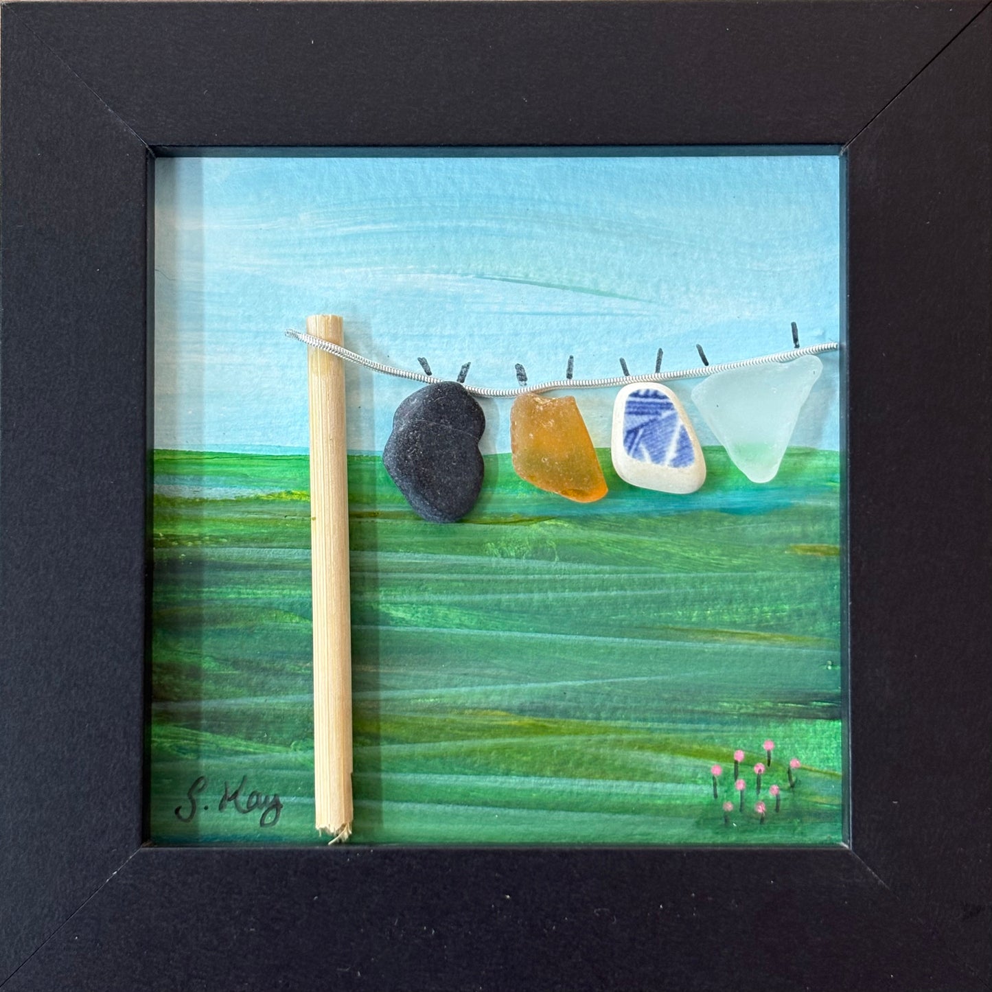 Mini washing line | 10 cm black