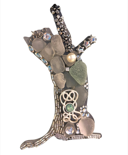 Fancy cat mosaic | Silver