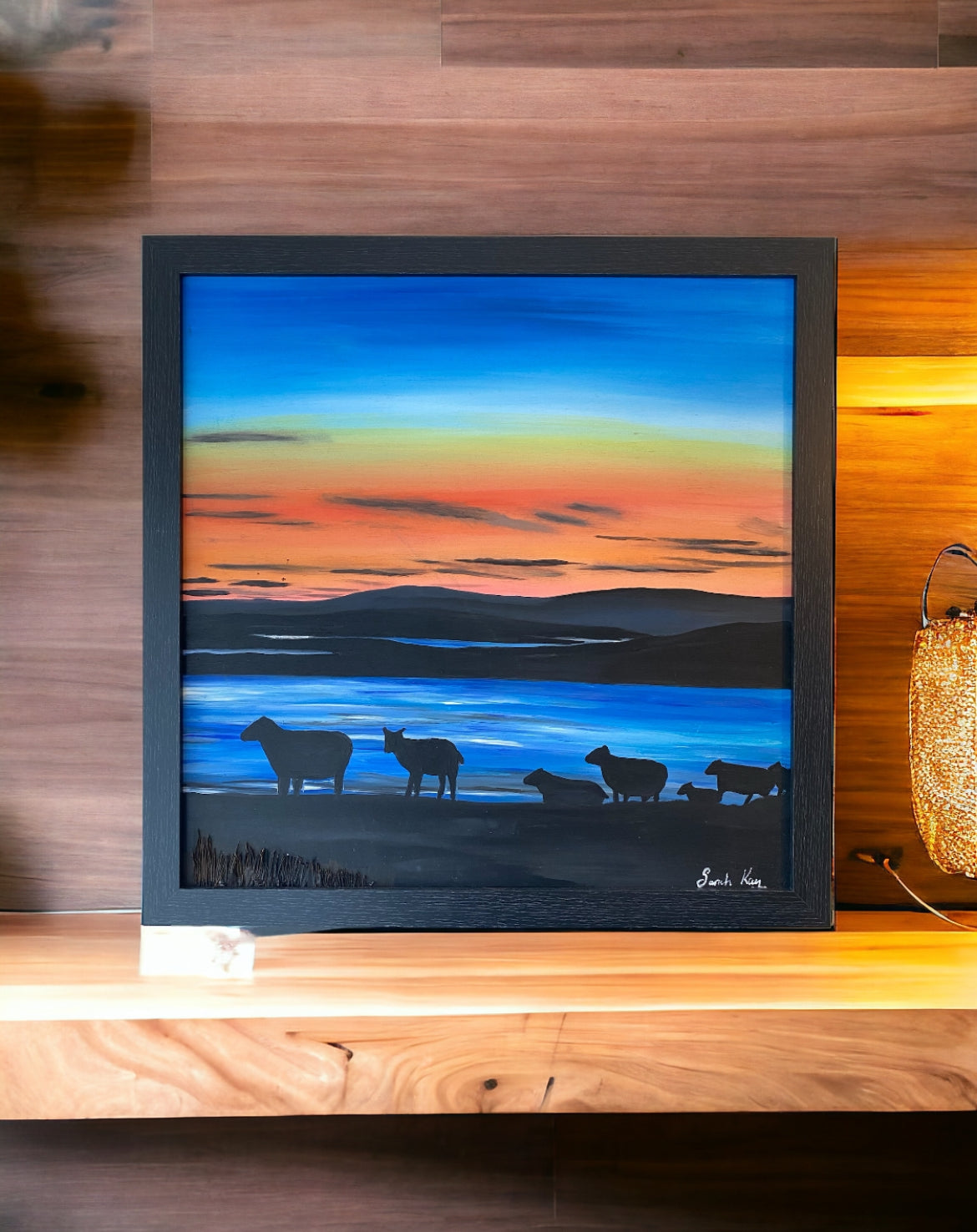 Sunset sheep Acrylic Painting