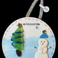 Snow man sea glass hanging plaque.