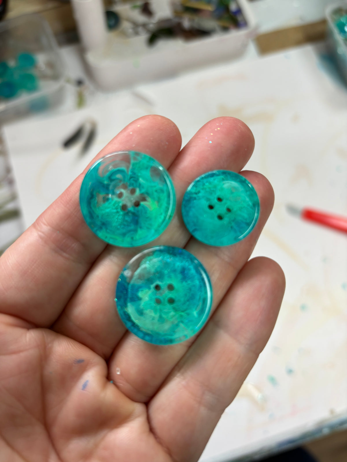 Underwater inspired buttons