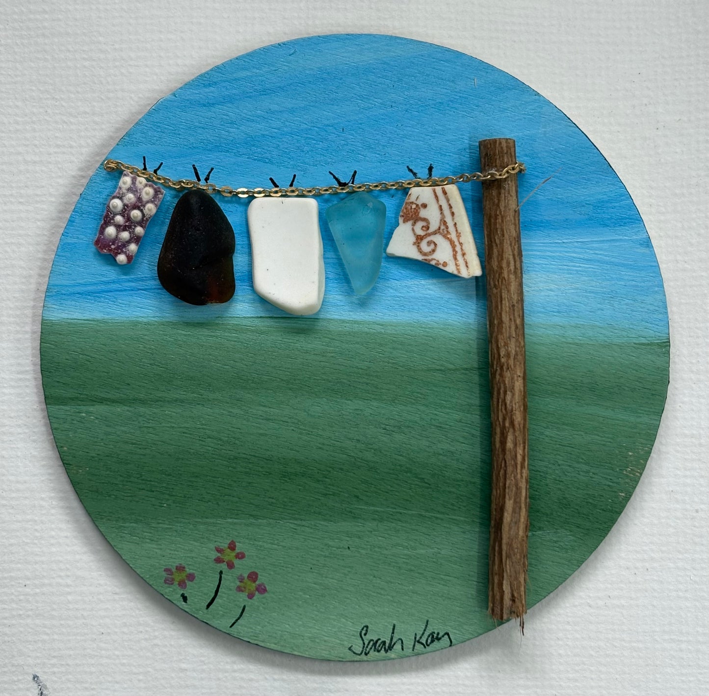 Mini washing line art | round