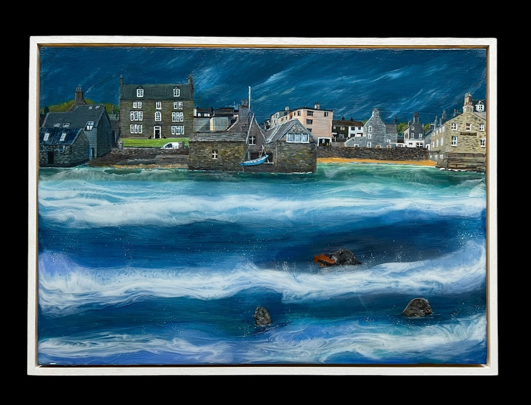 Bains beach painting-Original