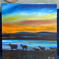 Sunset sheep Acrylic Painting