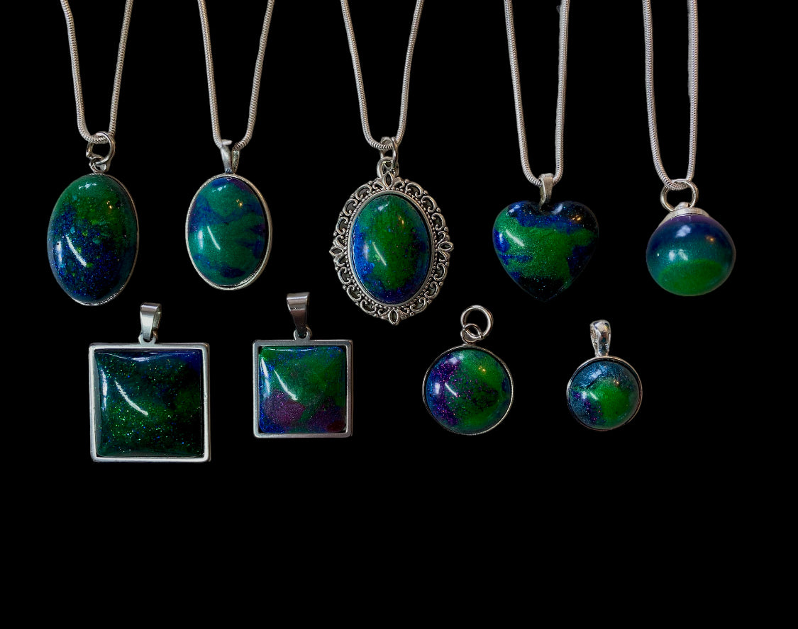 Signature Aurora borealis Resin Pendants