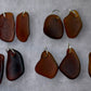 Seaglass dangly earrings.