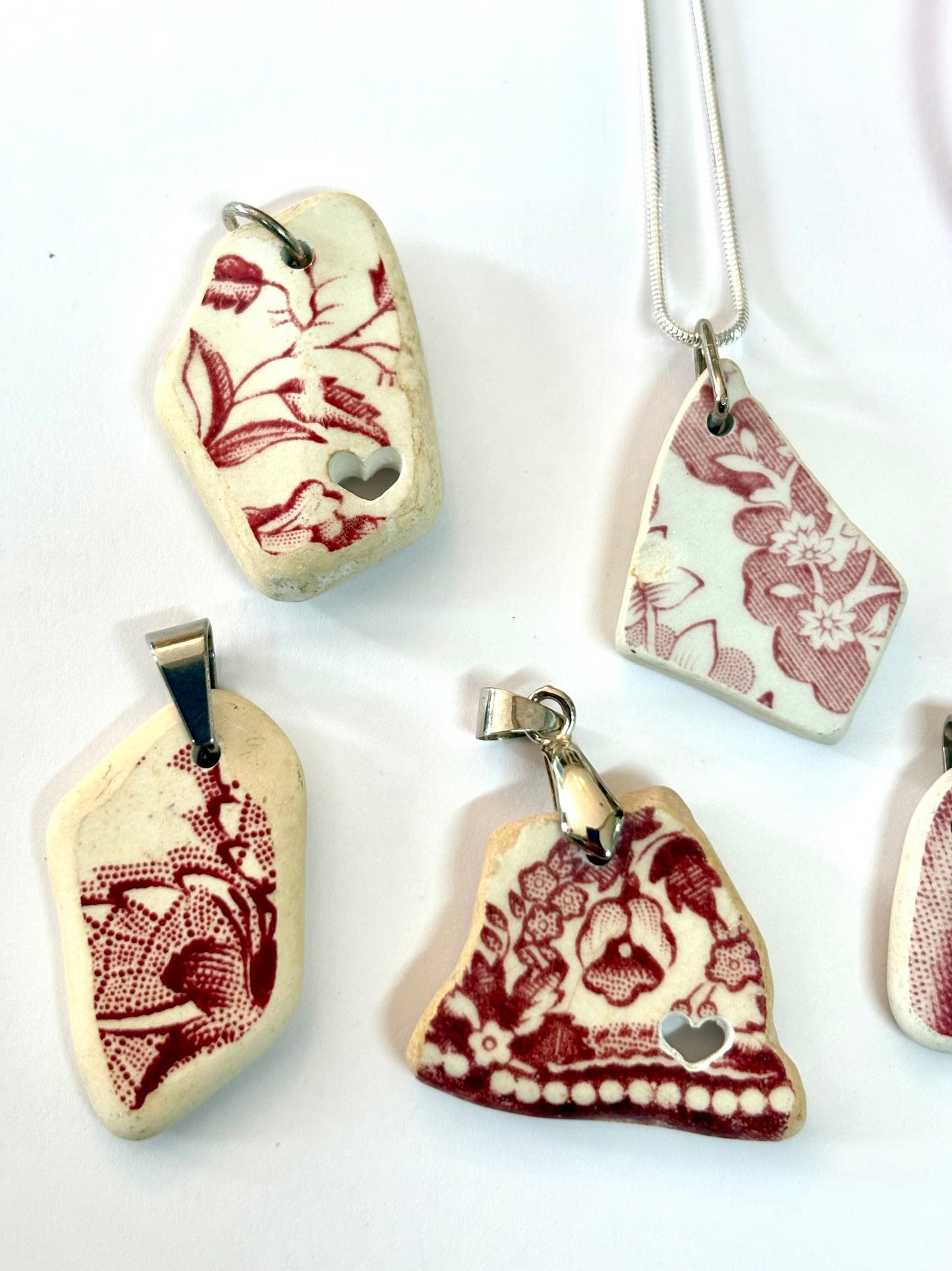 Sea Pottery Pink Pendants