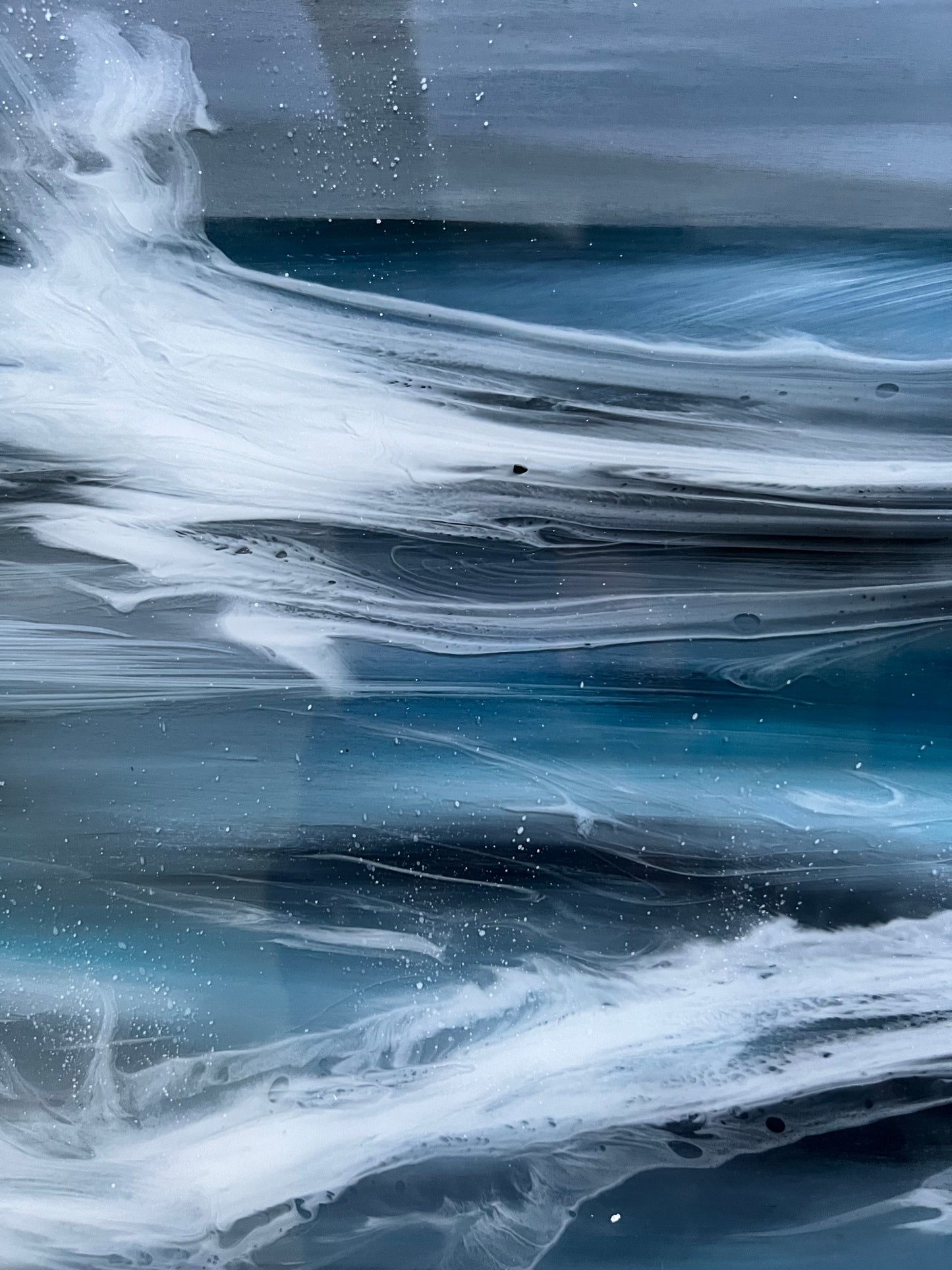Neutral Seascape Resin Artwork | Square