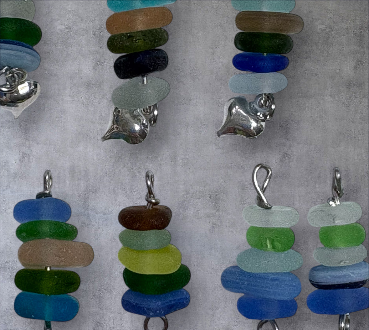 Seaglass stack earrings.