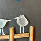Sea glass birds - mini hanging plaque