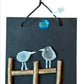 Sea glass birds - mini hanging plaque