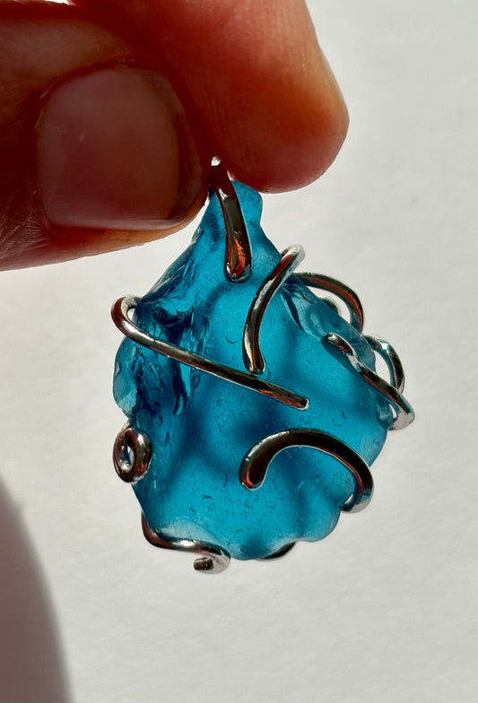 Rare Blue Shetland Sea Glass Pendants – Choose Your Favourite