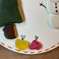 Snow man sea glass hanging plaque.