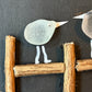 Sea glass birds - mini hanging plaque