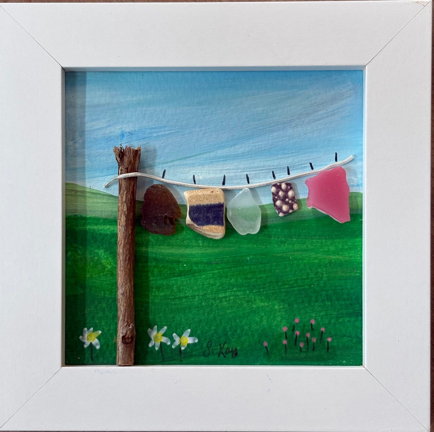 Mini washing line | 10 cm White
