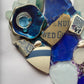 Blue heart mosaic.