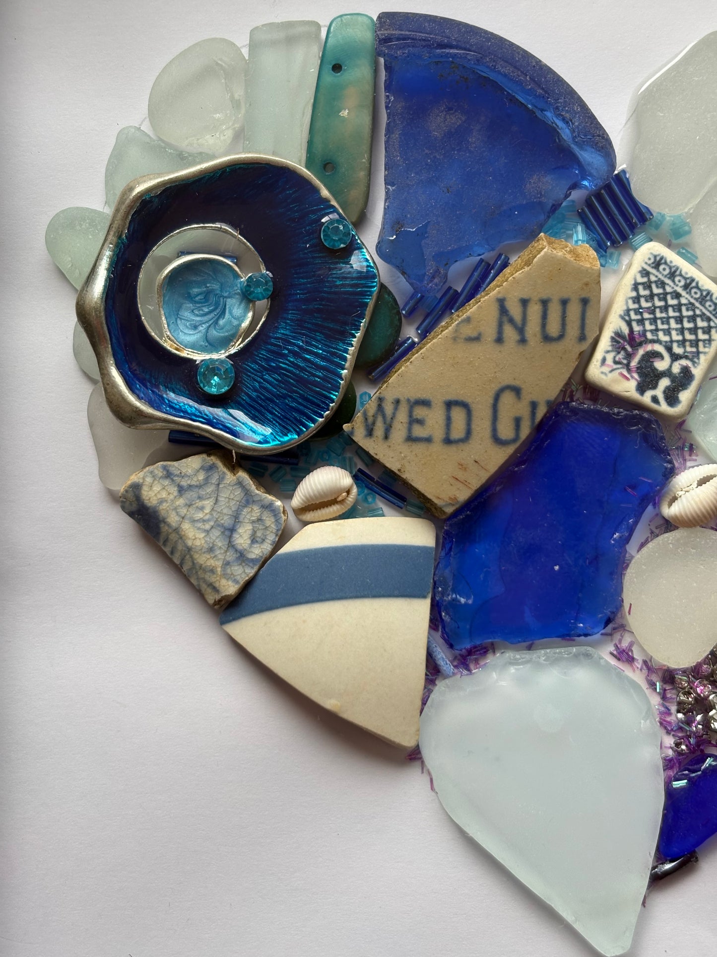 Blue heart mosaic.