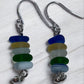 Seaglass stack earrings.