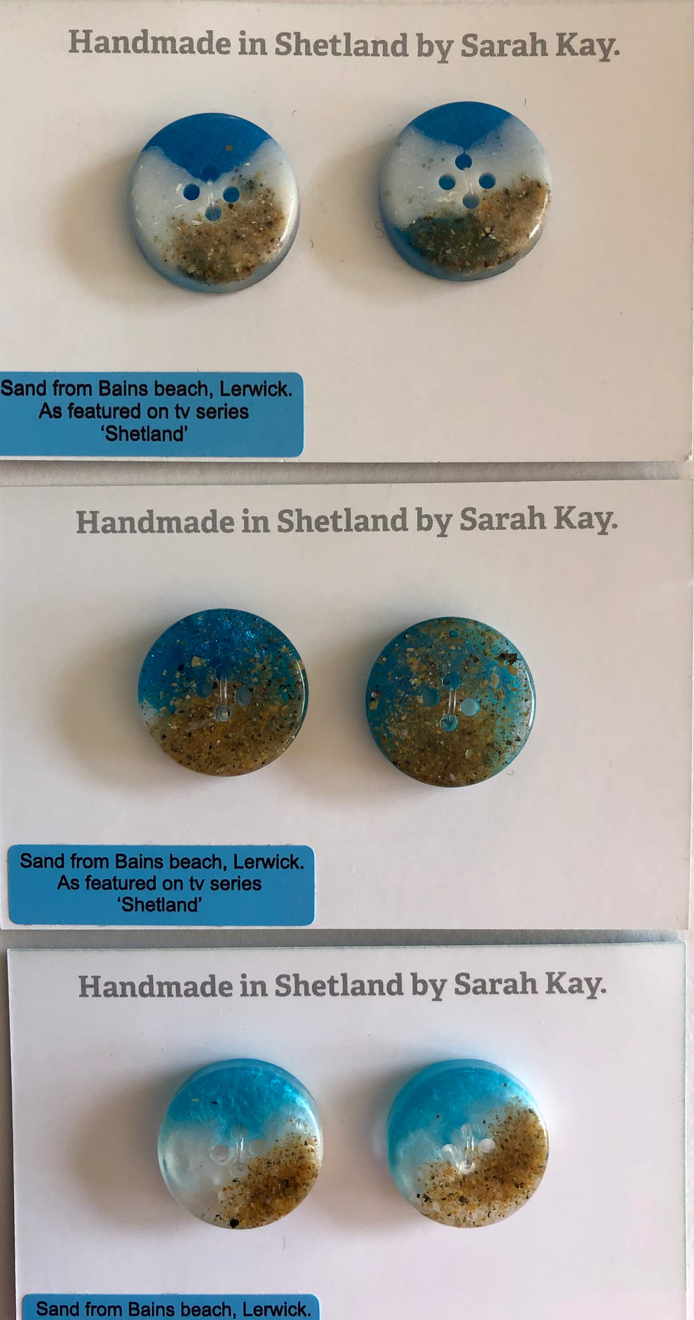 Bains Beach Resin Buttons, Shetland TV Series Inspired – Sarah Kay Arts