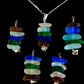 Seaglass stack pendants.