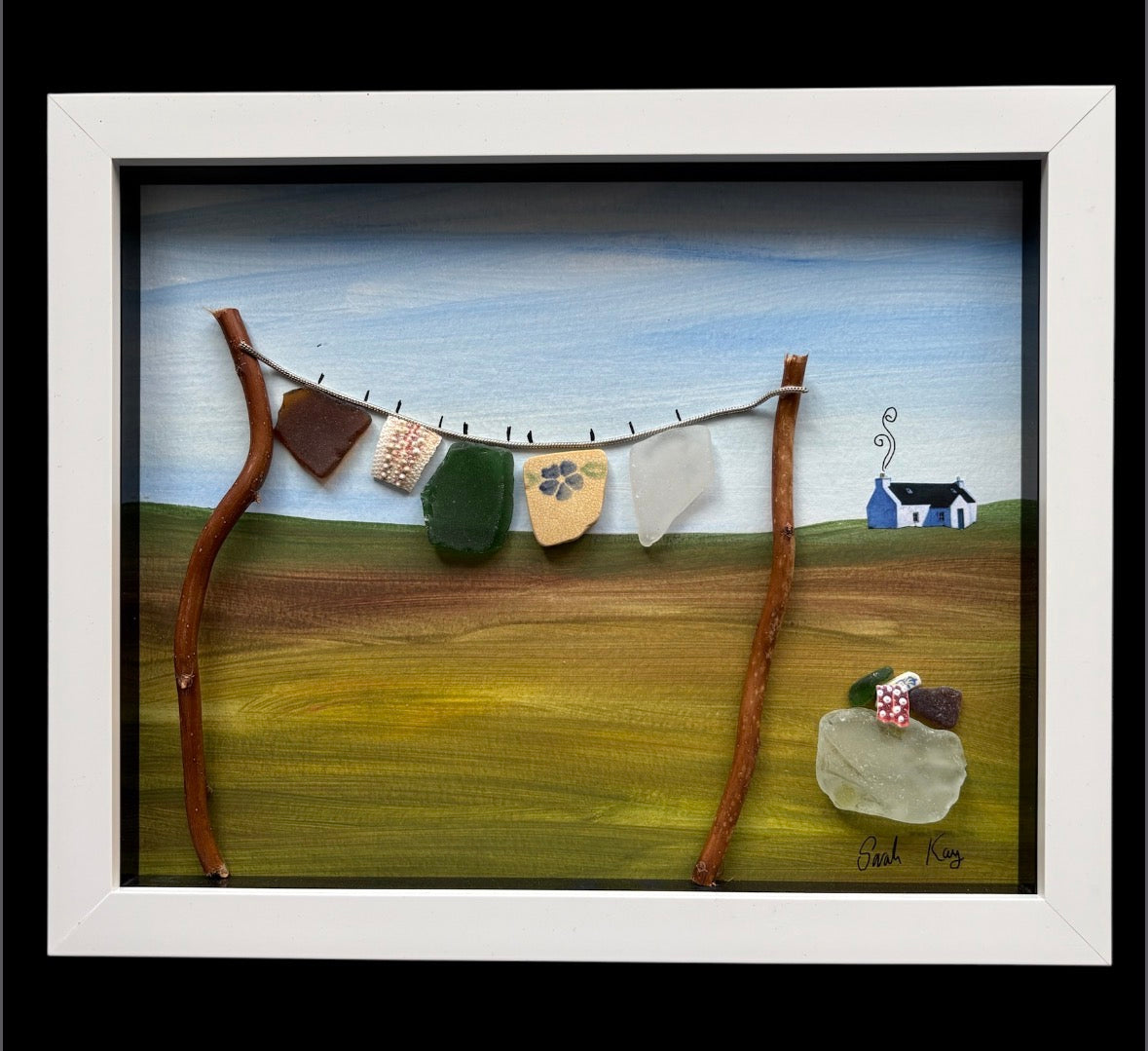 Shetland Sea glass washing line.