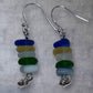Seaglass stack earrings.
