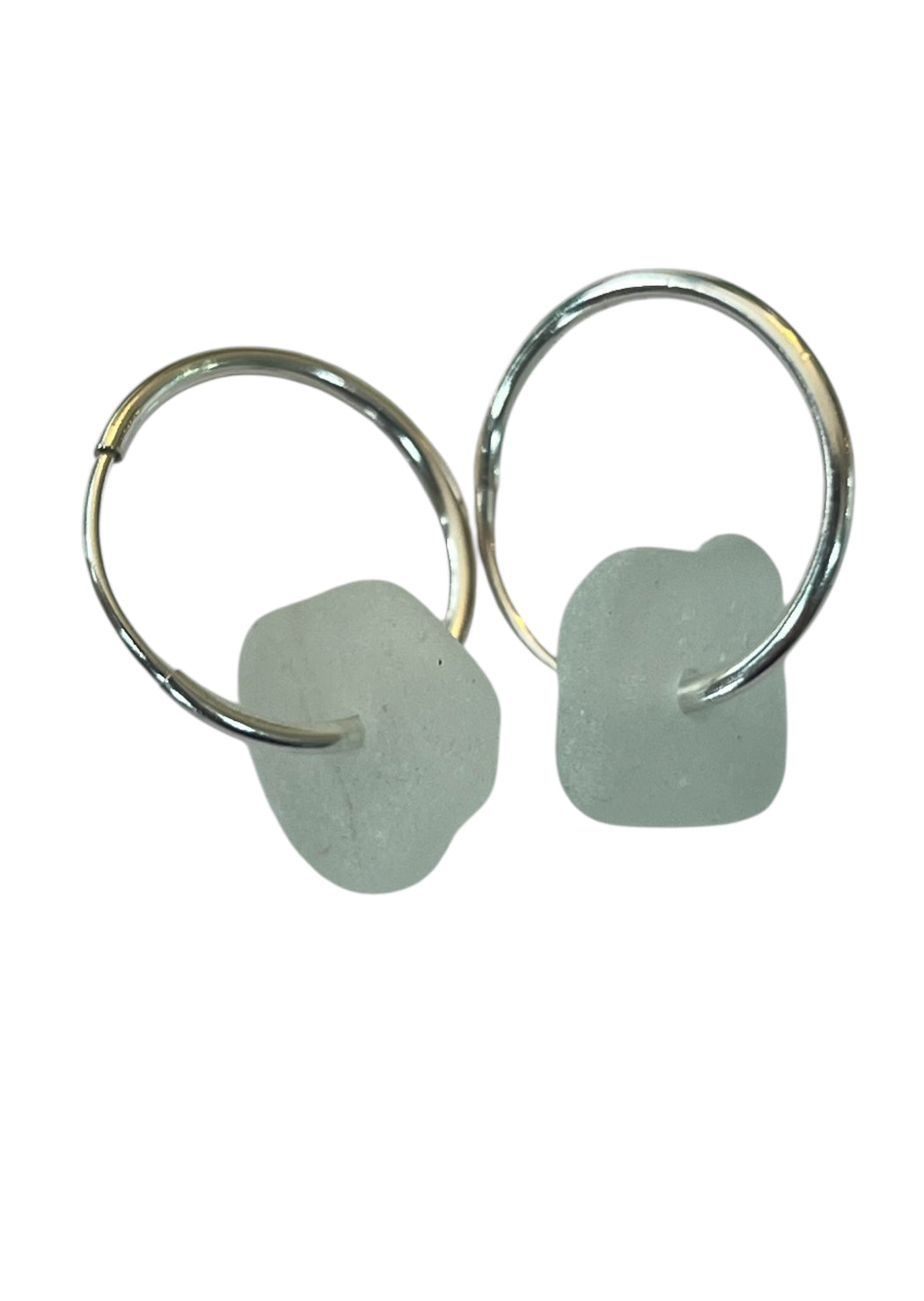 Seaglass hoop earrings.