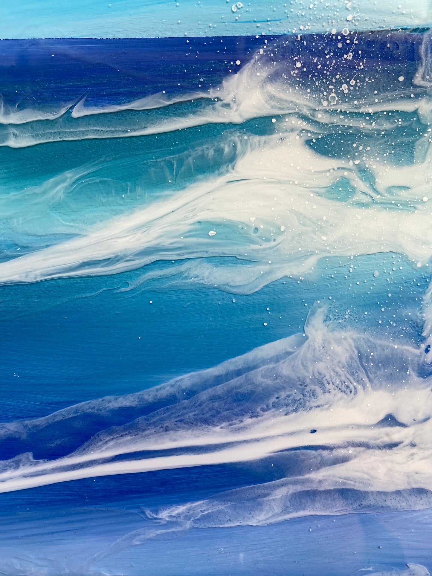 Winter Wave Resin Artwork | Square 25 cm