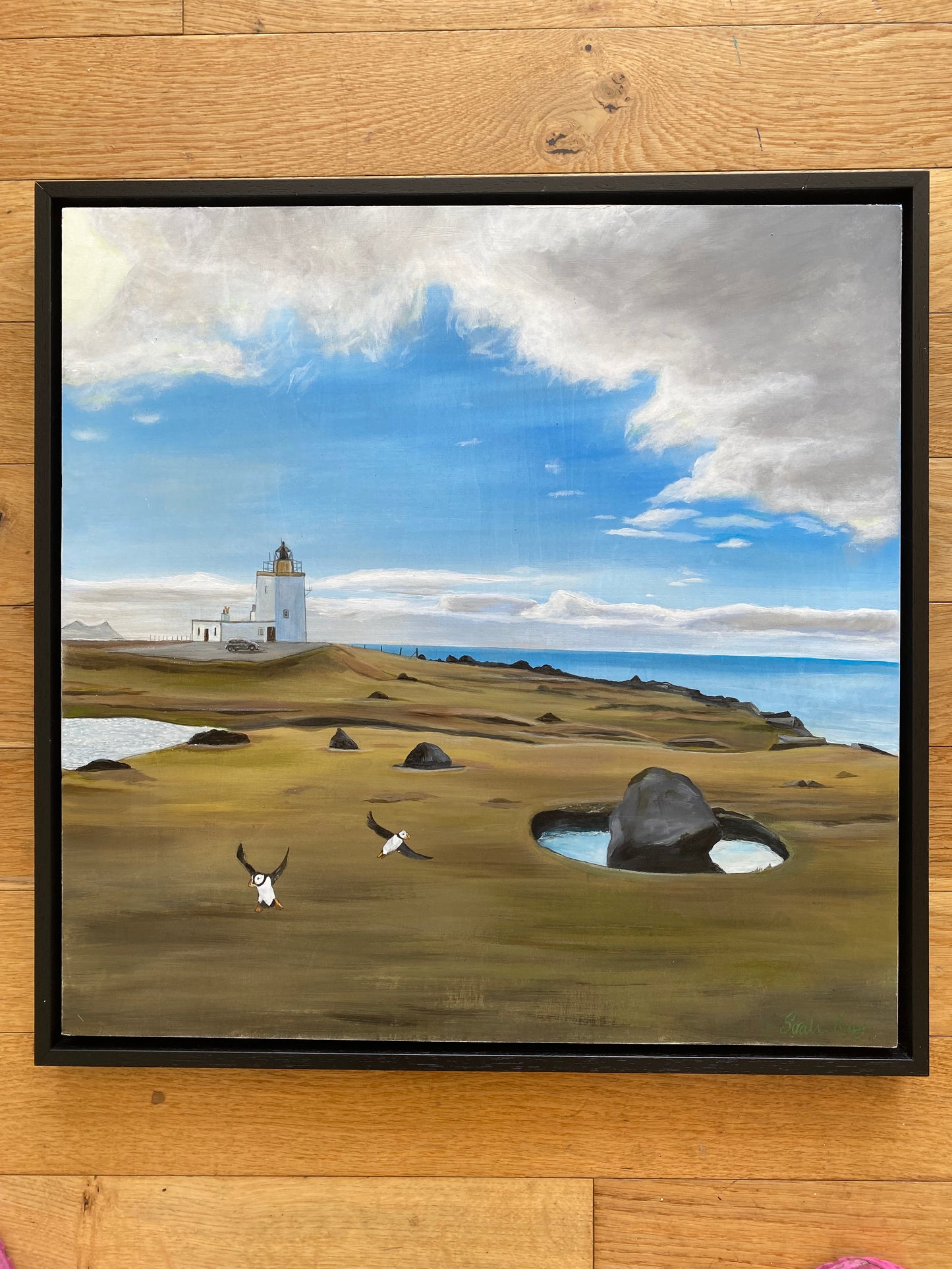 Eshaness lighthouse painting.